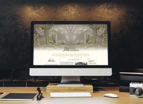 web design in the bay area by uzimedia for Darking Hundred books website mockup